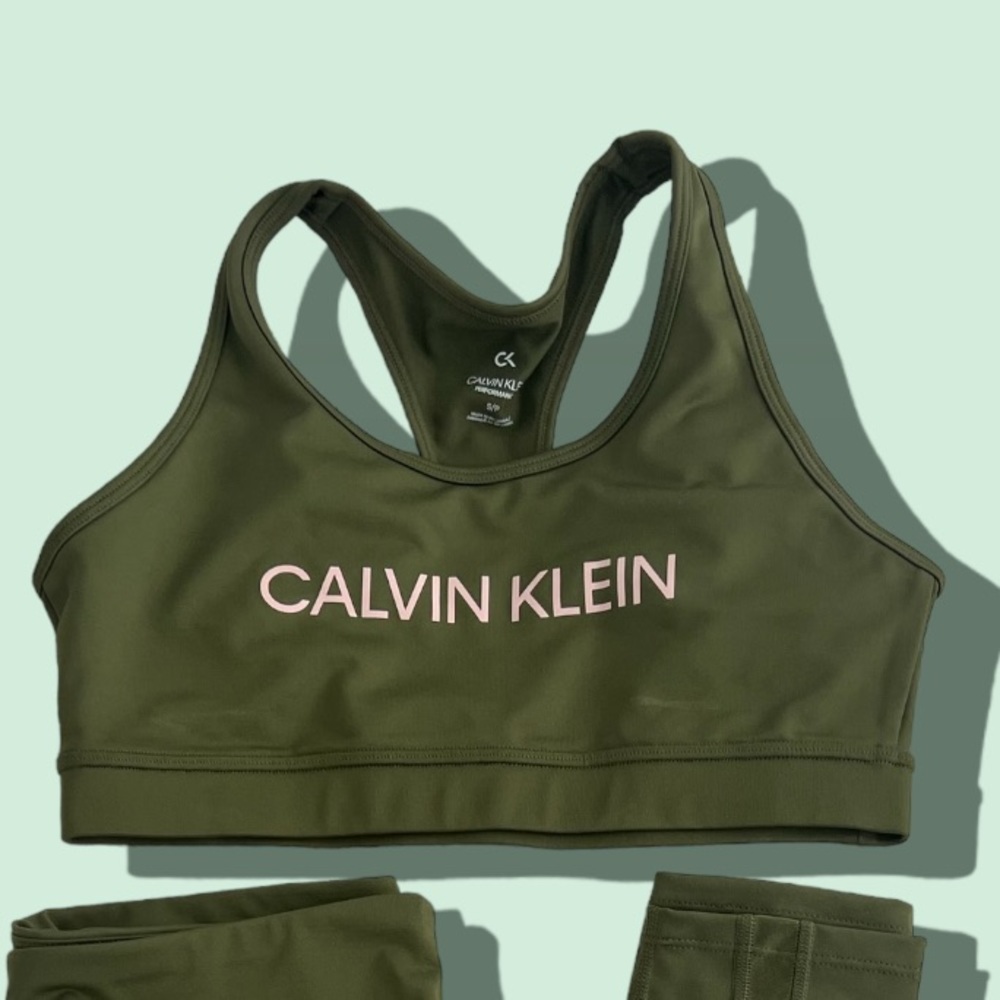 CALVIN KLEIN | Sports bra Crop Olive S - Picture 1 of 3